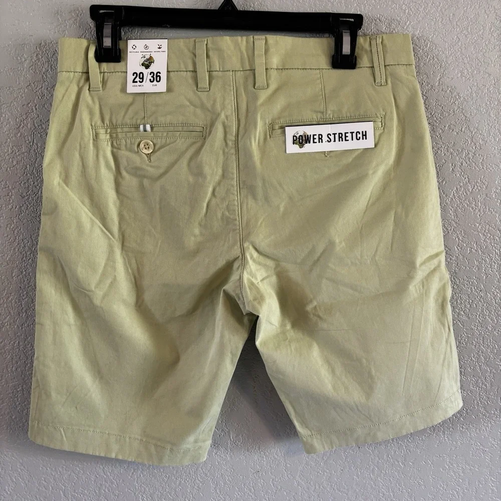 Denim & Flower Ricky Singh Mens 29 Power Stretch Chino Shorts Green Preppy NWT